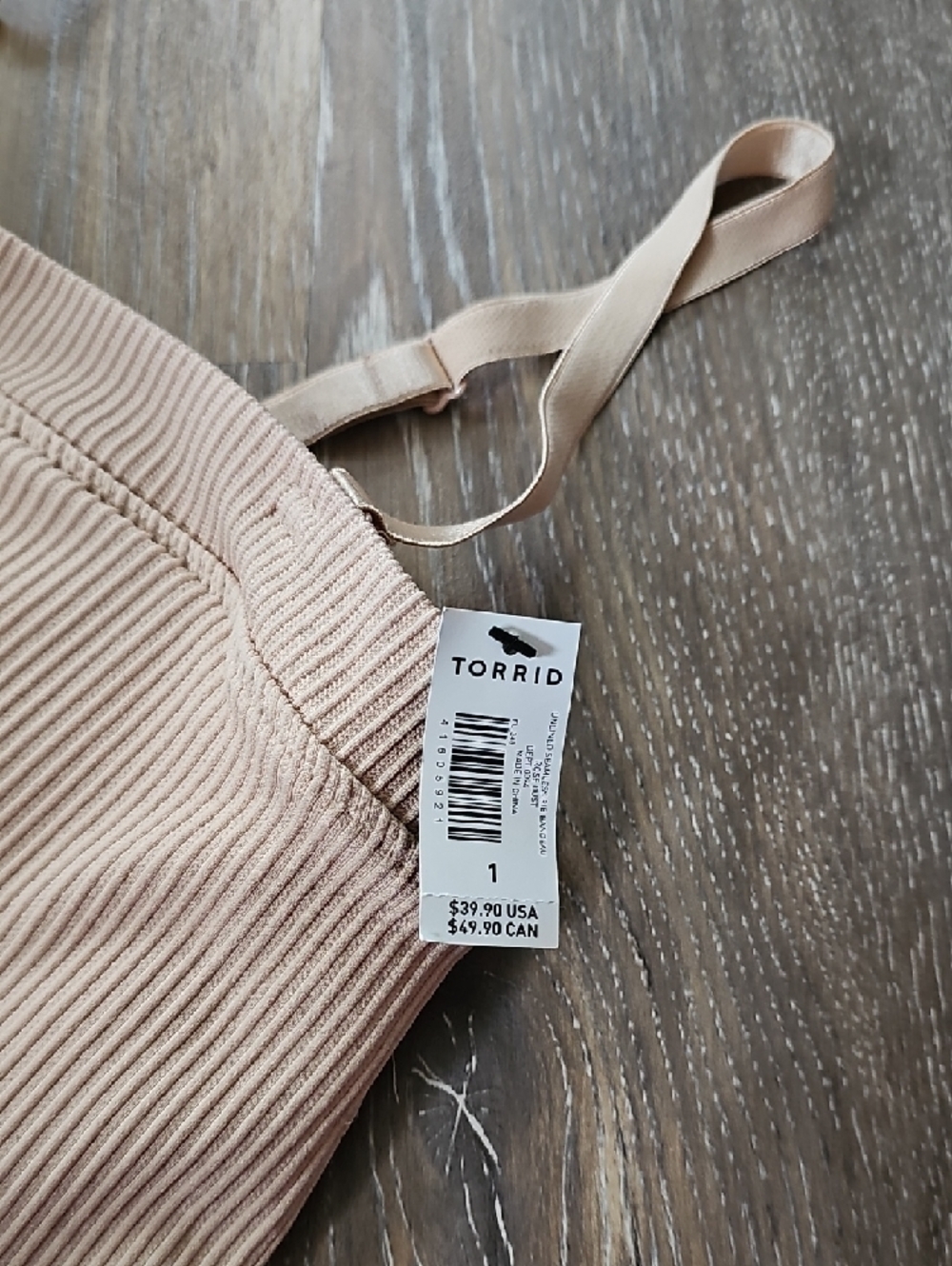torrid Ribbed Beige Bandeau Bralette - Picture 2 of 5
